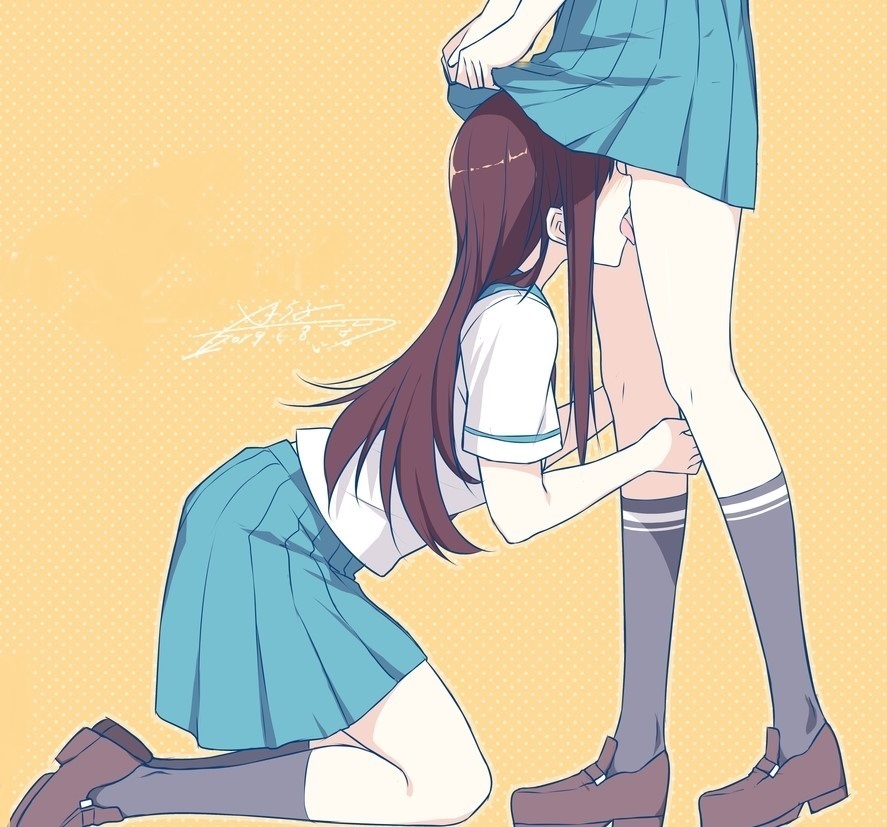 High Quality Anime schoolgirl lesbians II Blank Meme Template
