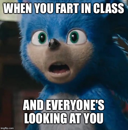 It Must Cause A Sonic Boom When Sonic Farts | WHEN YOU FART IN CLASS; AND EVERYONE'S LOOKING AT YOU | image tagged in sonic movie,classroom,farting,everyone,what are you looking at,embarrassing | made w/ Imgflip meme maker