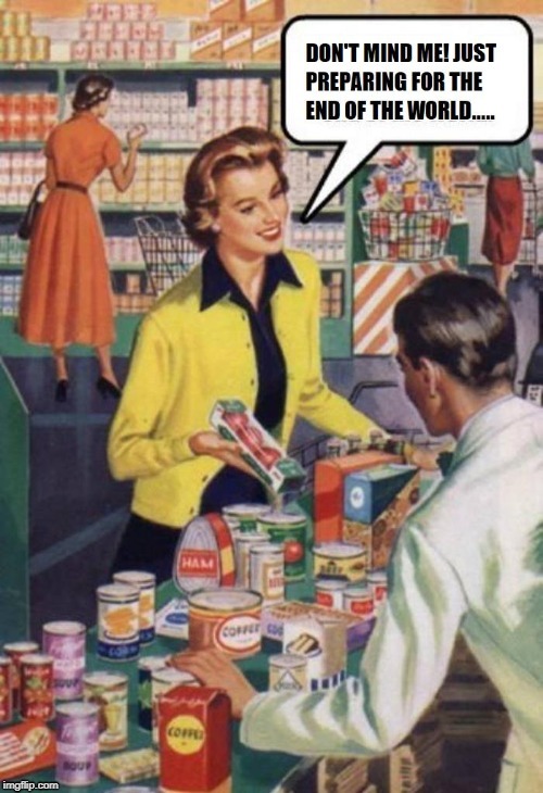 Grocery Shopping, 1957 | image tagged in surreal,humour | made w/ Imgflip meme maker