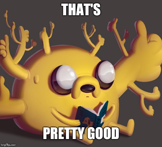 thumbs up jake the dog | THAT'S PRETTY GOOD | image tagged in thumbs up jake the dog | made w/ Imgflip meme maker