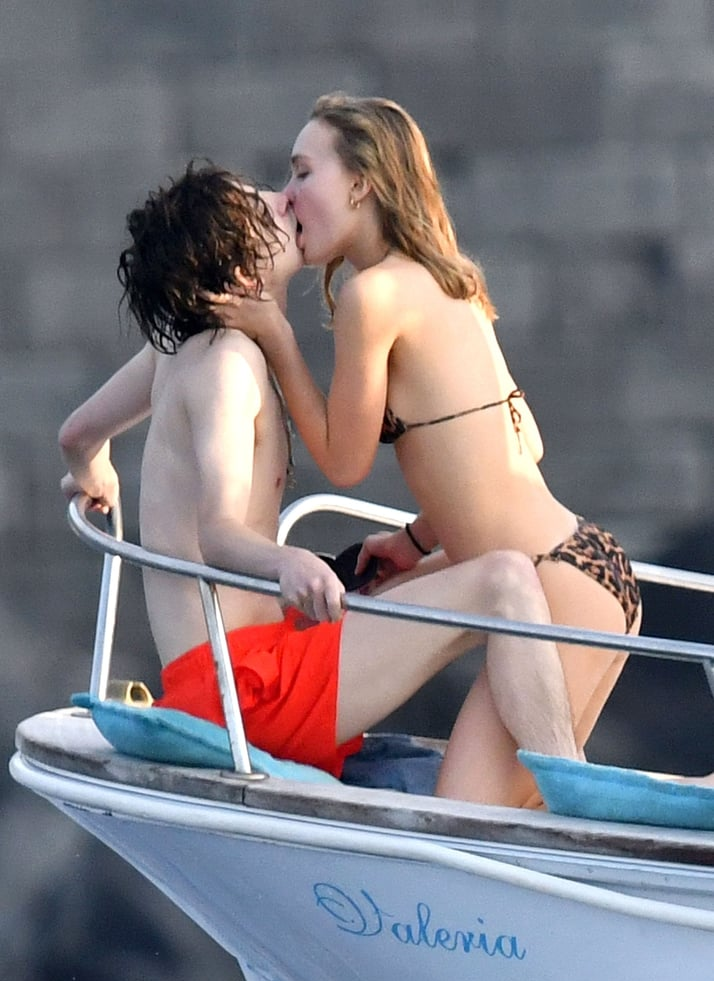 Timothee Chalamet and Lily Rose Depp Kissing Blank Meme Template