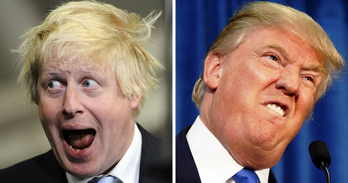 Bad hair and what's under it - Johnson and Trump Blank Meme Template