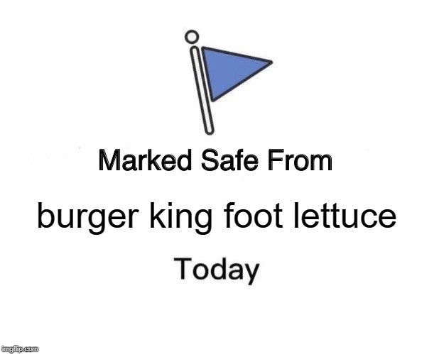 Marked Safe From Meme | burger king foot lettuce | image tagged in memes,marked safe from | made w/ Imgflip meme maker