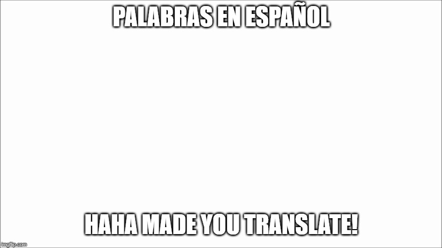 just translate it | PALABRAS EN ESPAÑOL; HAHA MADE YOU TRANSLATE! | image tagged in spanish,google translate | made w/ Imgflip meme maker