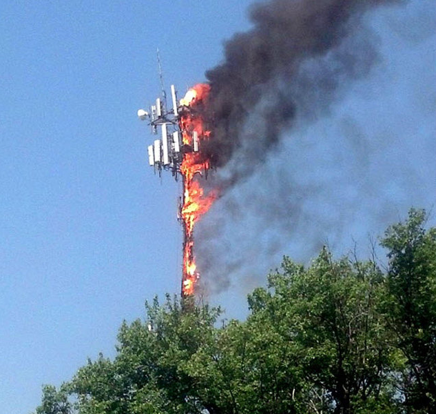 cell tower on fire Blank Meme Template