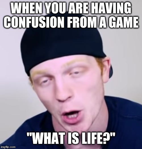 Unspeakablegaming | WHEN YOU ARE HAVING CONFUSION FROM A GAME; "WHAT IS LIFE?" | image tagged in unspeakablegaming | made w/ Imgflip meme maker