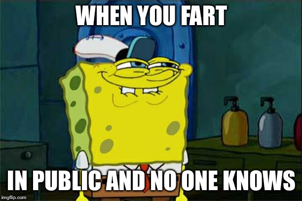 Don't You Squidward Meme | WHEN YOU FART; IN PUBLIC AND NO ONE KNOWS | image tagged in memes,dont you squidward | made w/ Imgflip meme maker