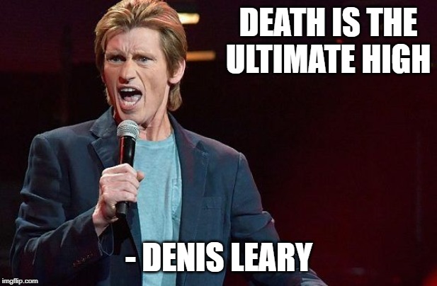 Denis Leary | DEATH IS THE ULTIMATE HIGH - DENIS LEARY | image tagged in denis leary | made w/ Imgflip meme maker