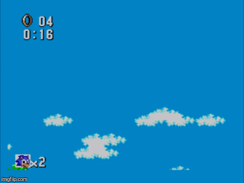 Sonic 1 Blue Sky | image tagged in gifs,sonic the hedgehog | made w/ Imgflip images-to-gif maker