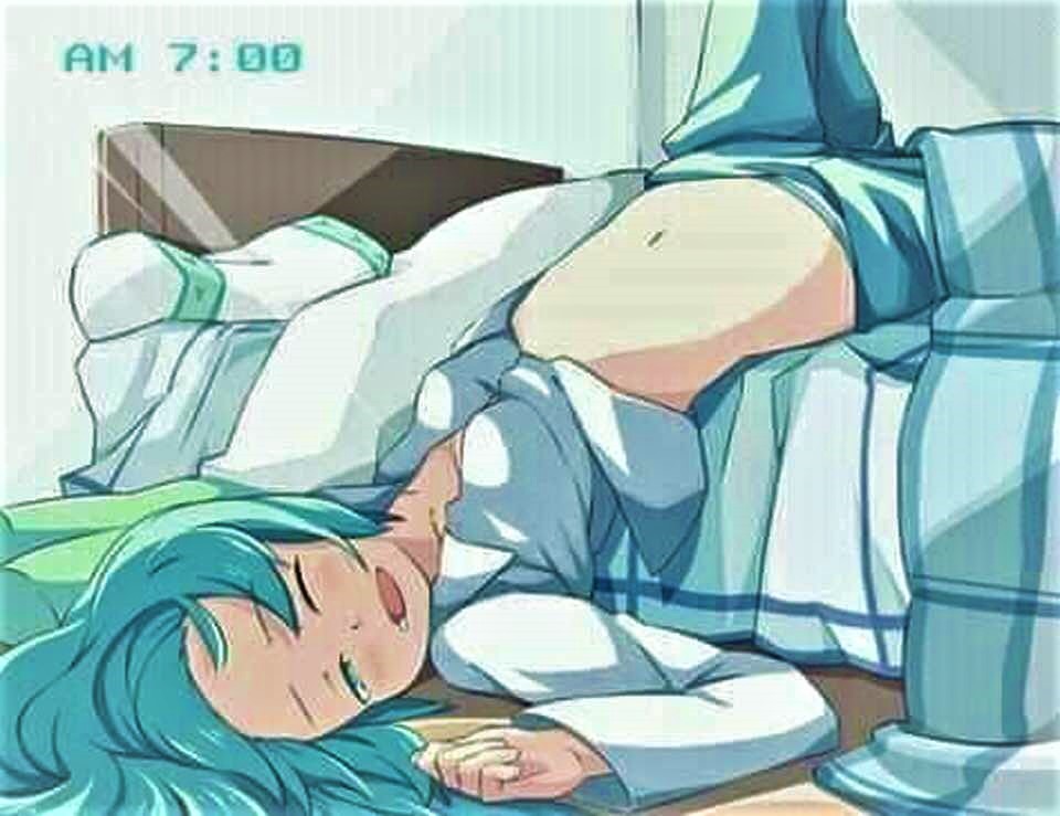 Miku in bed at 7:00AM Blank Meme Template