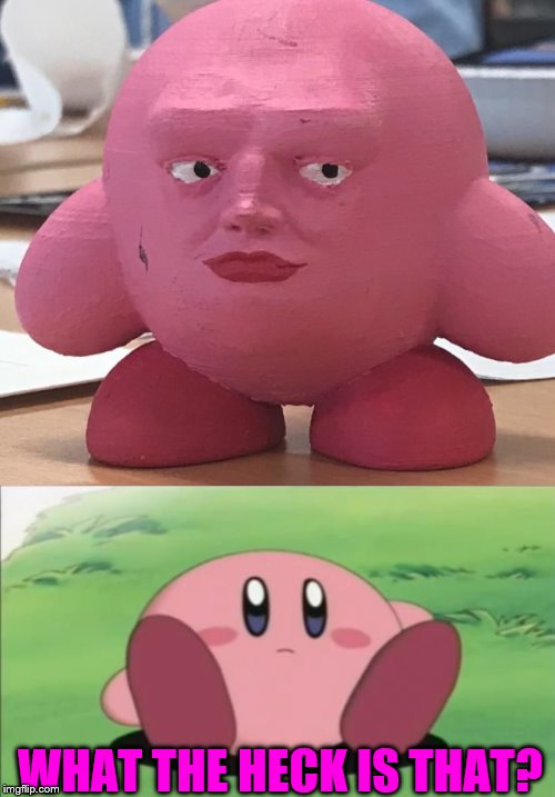 His name is Kirb | WHAT THE HECK IS THAT? | image tagged in kirby | made w/ Imgflip meme maker