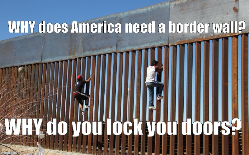 Border wall is America's back door | WHY does America need a border wall? WHY do you lock you doors? | image tagged in border wall,secure the border,america | made w/ Imgflip meme maker