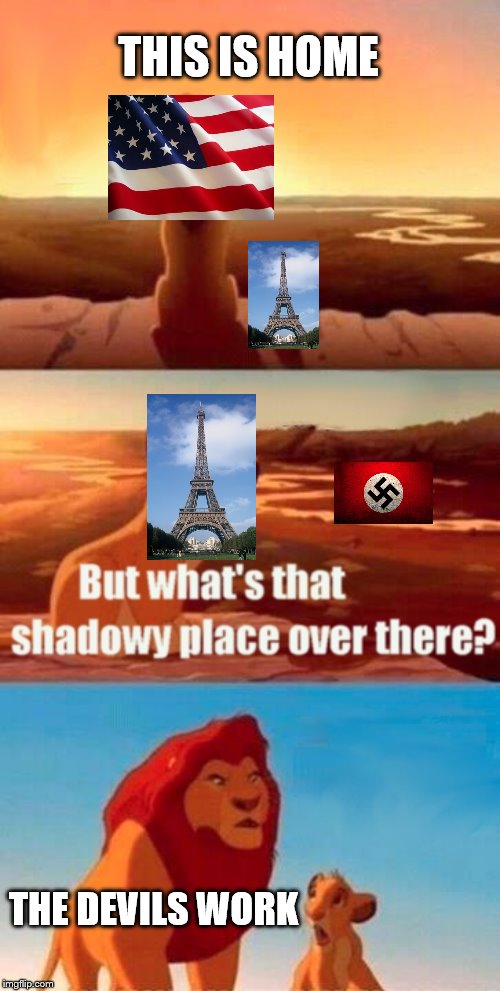 Simba Shadowy Place | THIS IS HOME; THE DEVILS WORK | image tagged in memes,simba shadowy place | made w/ Imgflip meme maker