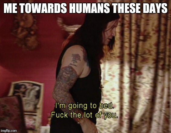 ME TOWARDS HUMANS THESE DAYS | image tagged in human,humanity,faith in humanity | made w/ Imgflip meme maker