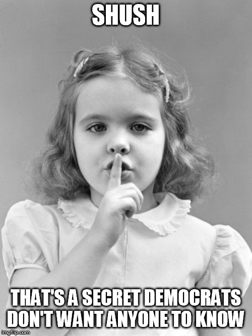 SHUSH THAT'S A SECRET DEMOCRATS DON'T WANT ANYONE TO KNOW | made w/ Imgflip meme maker