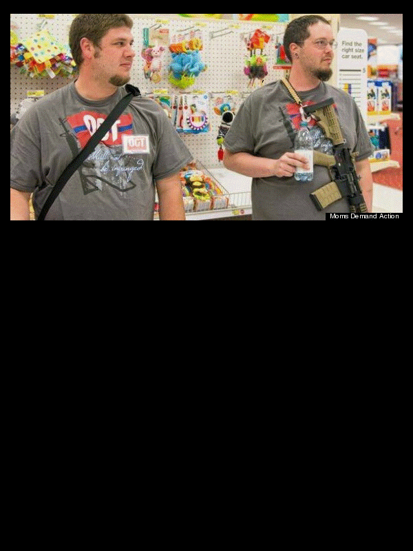 Open Carry Activists in Walmart after store's gun ban Blank Meme Template
