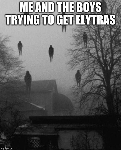 Only gamers get this | ME AND THE BOYS TRYING TO GET ELYTRAS | image tagged in me and the boys at 3 am | made w/ Imgflip meme maker