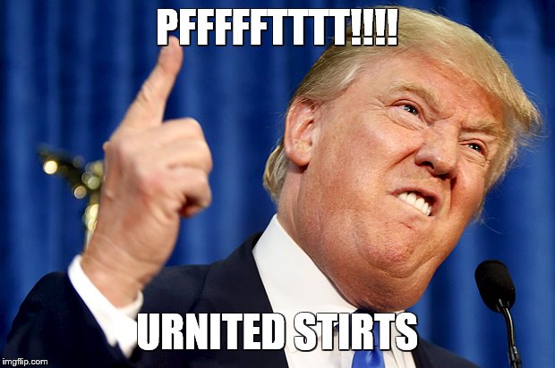 Donald Trump | PFFFFFTTTT!!!! URNITED STIRTS | image tagged in donald trump | made w/ Imgflip meme maker