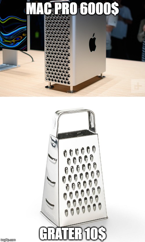 Typical Apple | MAC PRO 6000$; GRATER 10$ | image tagged in memes,money | made w/ Imgflip meme maker