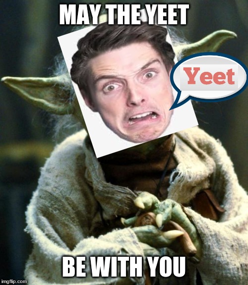 Star Wars Yoda Meme | MAY THE YEET; BE WITH YOU | image tagged in memes,star wars yoda | made w/ Imgflip meme maker