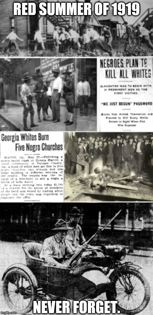 America's Evil Past 3 | RED SUMMER OF 1919; NEVER FORGET. | image tagged in america's evil past 3 | made w/ Imgflip meme maker