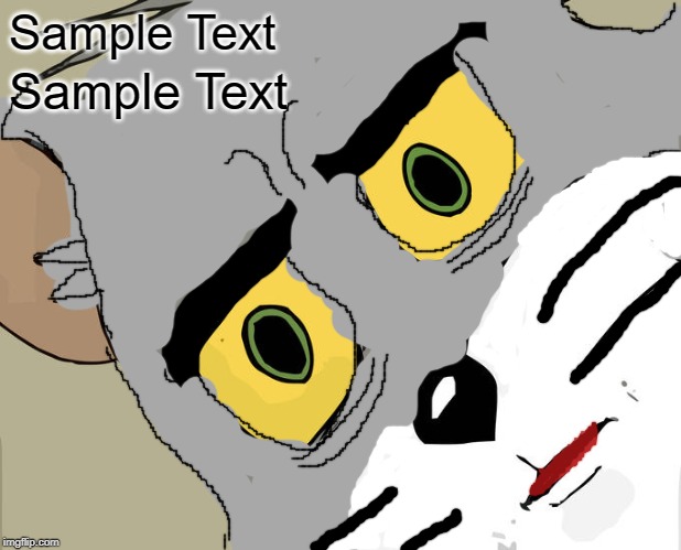Unsettled Tom | Sample Text; Sample Text | image tagged in memes,unsettled tom | made w/ Imgflip meme maker