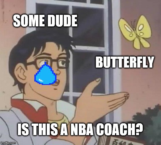 Is This A Pigeon Meme | SOME DUDE; BUTTERFLY; IS THIS A NBA COACH? | image tagged in memes,is this a pigeon | made w/ Imgflip meme maker