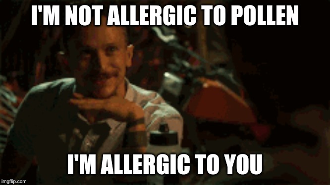 I'm allergic to you | I'M NOT ALLERGIC TO POLLEN; I'M ALLERGIC TO YOU | image tagged in allergy,assholes,stupid people,i hate people | made w/ Imgflip meme maker