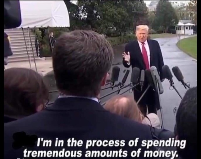 Trump spending money Blank Meme Template
