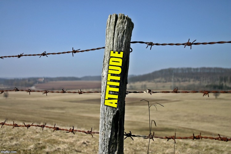 Fence post | ATTITUDE | image tagged in fence post | made w/ Imgflip meme maker