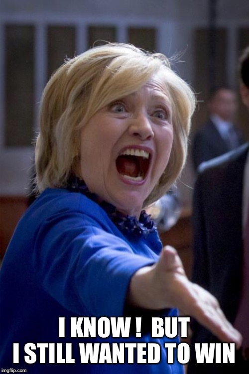 WTF Hillary | I KNOW !  BUT I STILL WANTED TO WIN | image tagged in wtf hillary | made w/ Imgflip meme maker