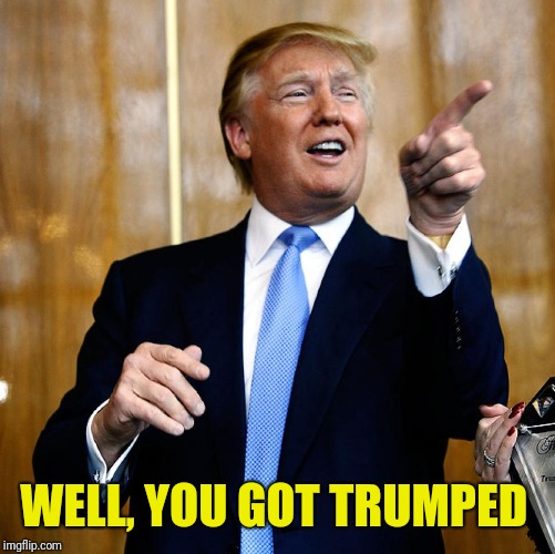 Donal Trump Birthday | WELL, YOU GOT TRUMPED | image tagged in donal trump birthday | made w/ Imgflip meme maker