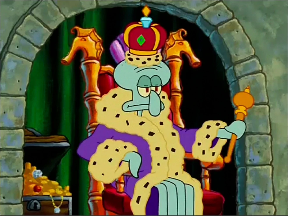 High Quality Squidward King Blank Meme Template