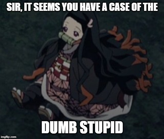 Nezuko_dumb stupid | image tagged in nezuko | made w/ Imgflip meme maker