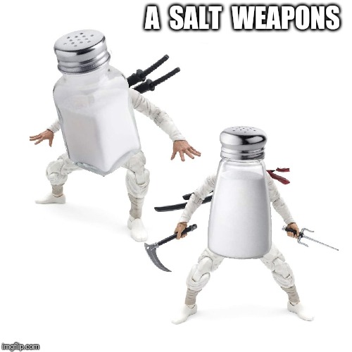 The latest in personal protection | A  SALT  WEAPONS | image tagged in congress,assault weapons,ar15,stupid liberals,2nd amendment,ninja | made w/ Imgflip meme maker