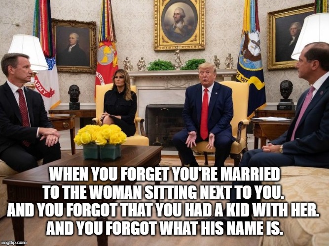 That Face You Make | WHEN YOU FORGET YOU'RE MARRIED TO THE WOMAN SITTING NEXT TO YOU. 
AND YOU FORGOT THAT YOU HAD A KID WITH HER. 
AND YOU FORGOT WHAT HIS NAME IS. | image tagged in donald trump is an idiot,vaping | made w/ Imgflip meme maker