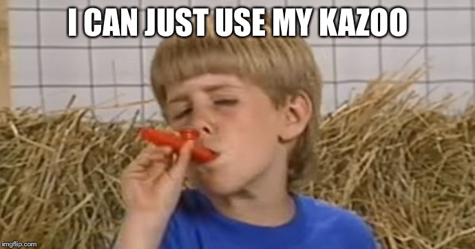 I CAN JUST USE MY KAZOO | image tagged in kazoo kid playing | made w/ Imgflip meme maker