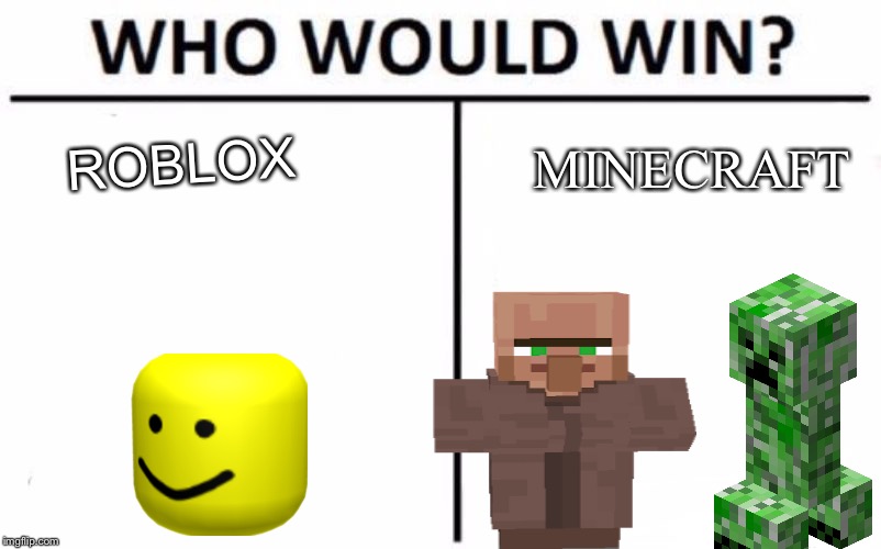 Who Would Win? Meme | ROBLOX; MINECRAFT | image tagged in memes,who would win | made w/ Imgflip meme maker