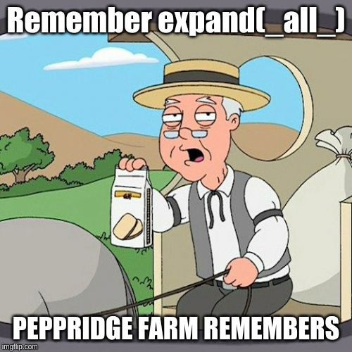 Pepperidge Farm Remembers Meme | Remember expand(_all_); PEPPRIDGE FARM REMEMBERS | image tagged in memes,pepperidge farm remembers | made w/ Imgflip meme maker