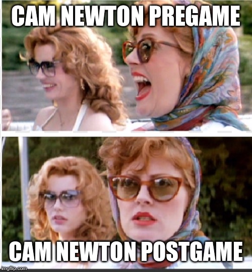 Cam Newton |  CAM NEWTON PREGAME; CAM NEWTON POSTGAME | image tagged in cam newton,memes,funny memes,nfl memes,football,gifs | made w/ Imgflip meme maker