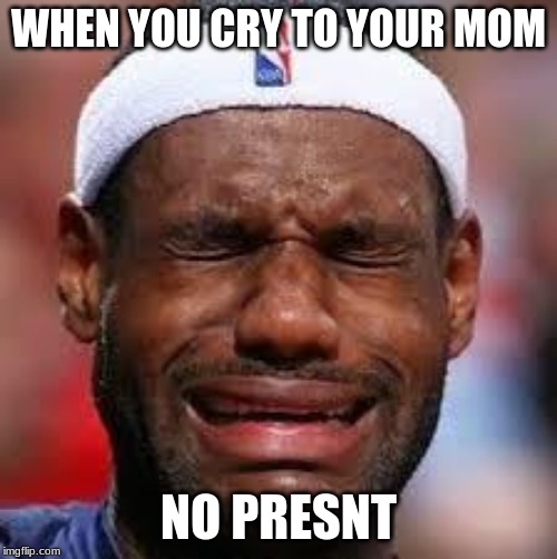 NBA | WHEN YOU CRY TO YOUR MOM; NO PRESNT | image tagged in nba | made w/ Imgflip meme maker