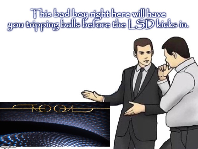 Car Salesman Slaps Hood | This bad boy right here will have you tripping balls before the LSD kicks in. | image tagged in memes,car salesman slaps hood | made w/ Imgflip meme maker