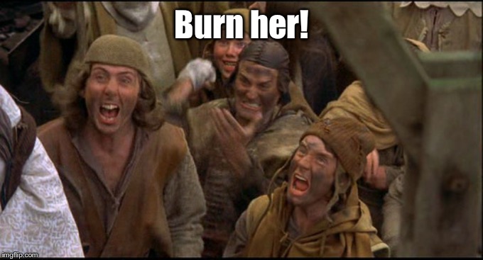 Monty Python witch | Burn her! | image tagged in monty python witch | made w/ Imgflip meme maker