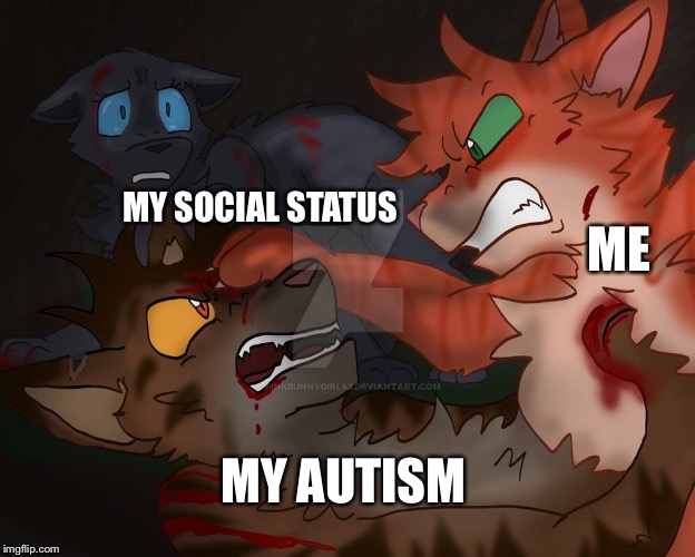 Me in a Nutshell: If I could fight my Autism Spectrum Disorder... (image by pinkbunnygirl43 on DeviantArt) | MY SOCIAL STATUS; ME; MY AUTISM | image tagged in me | made w/ Imgflip meme maker