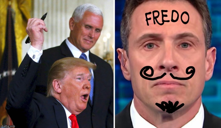 Fredo Friday presents: Sharpiegate | image tagged in memes,trump pence,chris cuomo,fredo,fredo friday | made w/ Imgflip meme maker
