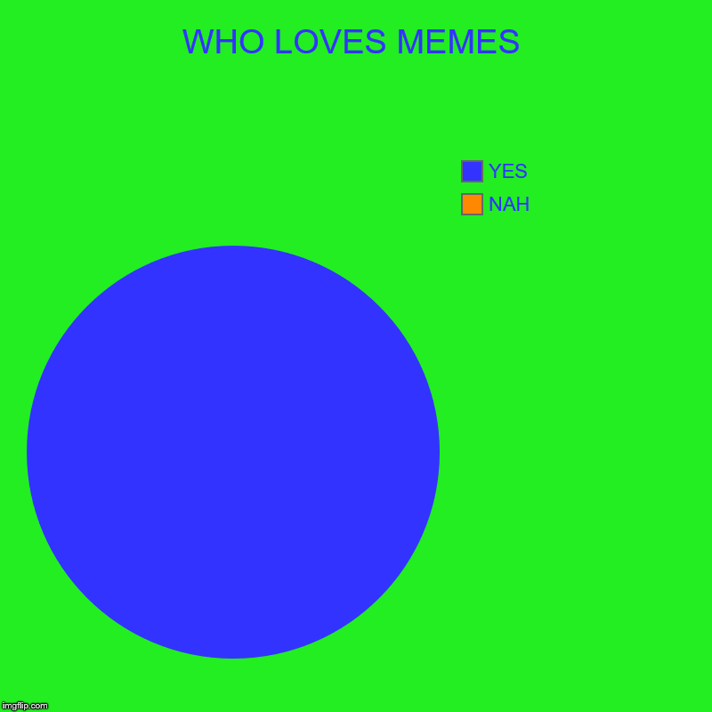 WHO LOVES MEMES | NAH, YES | image tagged in charts,pie charts | made w/ Imgflip chart maker