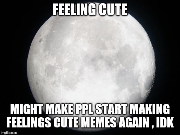 Full Moon | FEELING CUTE; MIGHT MAKE PPL START MAKING FEELINGS CUTE MEMES AGAIN , IDK | image tagged in full moon | made w/ Imgflip meme maker