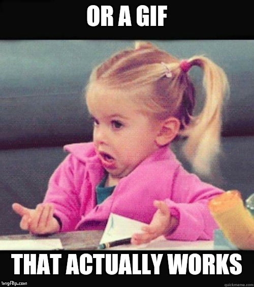 I dont know girl | OR A GIF THAT ACTUALLY WORKS | image tagged in i dont know girl | made w/ Imgflip meme maker