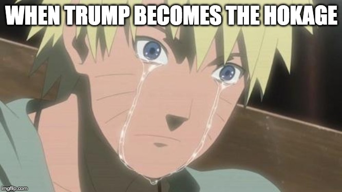 Finishing anime | WHEN TRUMP BECOMES THE HOKAGE | image tagged in finishing anime | made w/ Imgflip meme maker