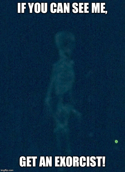 Glowing bones | IF YOU CAN SEE ME, GET AN EXORCIST! | image tagged in fun | made w/ Imgflip meme maker
